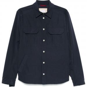 Водостойкая куртка в стиле рубашки без подкладки Brunello Cucinelli, marine синий