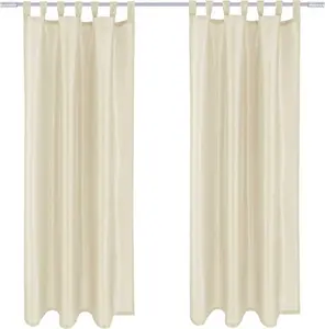 Шторы Alessia, упаковка 2 шт., непрозрачные, с петлями, размеры: 140x245 см, цвет: бежевый Arsvita