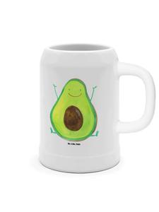 Пивная кружка Авокадо Счастлив без слов в белом цвете Mr. & Mrs. Panda