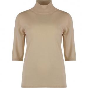 Джемпер Max Mara с высоким воротником и короткими рукавами MaxMara, бежевый