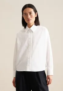 Блузка-рубашка seidensticker "Black Rose", однотонный воротник с длинными рукавами, белый