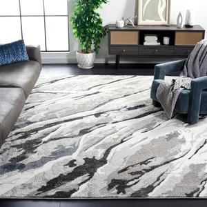 Ковер SAFAVIEH, 244 x 305 см, - коллекция Century - большой - серый и синий, современный абстрактный дизайн, не линяет и легко чистится, идеально для гостиной, спальни, офиса, столовой (CTY382F)