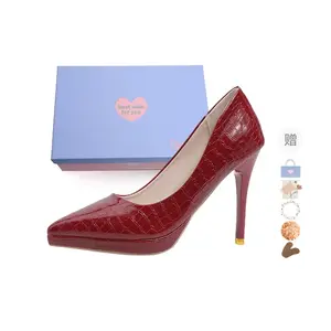 Xingdiman Тонкие каблуки на шпильках для женщин в бордовой подарочной упаковке, цвет Burgundy Gift Box Set