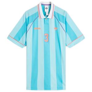 Трикотажная футболка в жаккардовую полоску Adidas, Bright Cyan