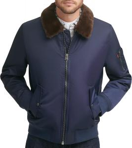 Мужская летная куртка Levi's Ma-1, Navy/Faux Fur Collar