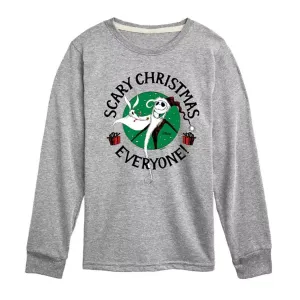 Футболка с длинным рукавом и принтом «Кошмар перед Рождеством» для мальчиков 8-20 лет Disney, серый