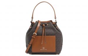 MICHAEL KORS Сумка-ведро из холста с кожаными деталями