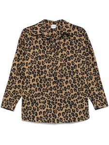 ASPESI рубашка с анималистичным принтом, коричневый
