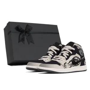 Jordan Air 1 устойчивые к истиранию кроссовки Mid Top Vintage баскетбольные Unisex Black