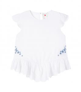 Цветочный топ из хлопка с рюшами Konges Sløjd, Optic White