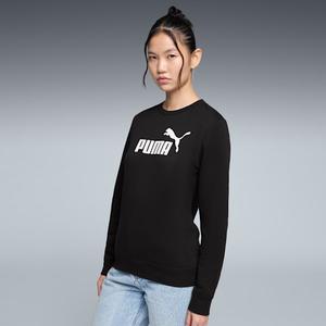 Женская толстовка с круглым вырезом и логотипом Puma Essentials, черный
