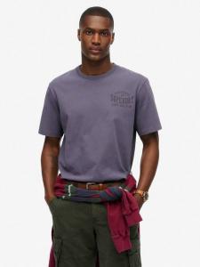 Хлопковая футболка Regular Fit Athletic Essential с принтом Superdry, Purple