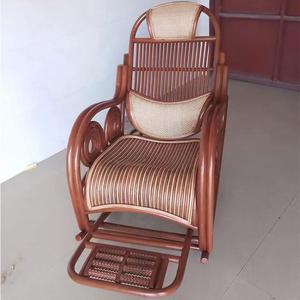 Yu Senyi Кресло-качалка из натурального ротанга black walnut с плетеным сиденьем и подлокотниками