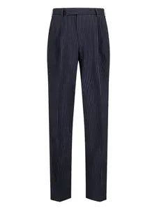 Брюки с узором в тонкую полоску и складками PT Torino, синий