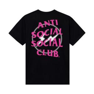 Футболка Anti Social Social Club x Fragment Design Half Tone Logo 'Black/Pink', черный