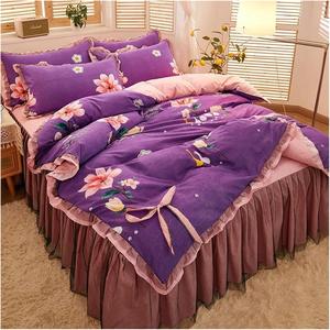 YUSIWOAL Комплект постельного белья из мягкого хлопка с лиственным цветочным принтом Color 10