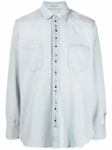 Рубашка Golden Collection из вареного денима GOLDEN GOOSE, синий