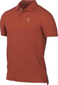 Мужская облегающая теннисная рубашка-поло Nike Polo Melbourne Court с коротким рукавом из высококачественной ткани, Rust Factor