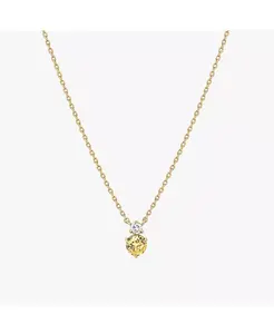 Ожерелье с двумя камнями-зодиаками, покрытое 14-каратным золотом, идея для личного подарка на праздник Bearfruit Jewelry, citrine