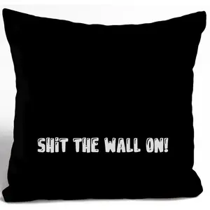 Декоративная подушка queence SHIT THE WALL ON! Чехол для подушки без наполнителя, 1 штука Queence, Schwarz + bedruckt