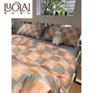 LUOLAI HOME Комплект постельного белья 4 предмета, размер 200 см, простыня, цвет YAG-Grain Orange