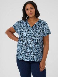 Топ Amina с цветочным принтом KAFFE Curve, Black/Windsurfer