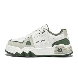 HLA Мужские скейтерские кеды низкие бело-зеленые, цвет White Green