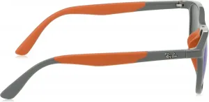 Детские солнцезащитные очки Ray-Ban RJ9077SF с низкой переносицей и квадратной формой, Grey on Rubber Orange/Dark Blue Mirrored Blue