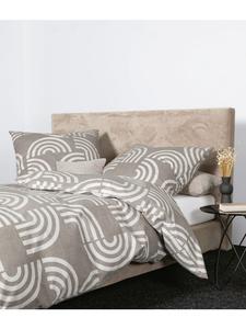 Тонкое фланелевое хлопковое постельное белье Davos натурального цвета Janine, 155 x 220 + 80 x 80 см