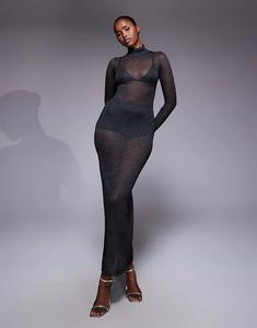 Платье макси AFRM с блестками и трусиками черного цвета