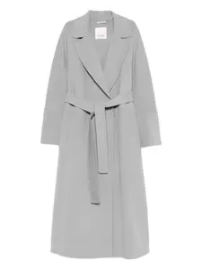 Пальто из шерсти с поясом 'S Max Mara, серый