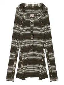 Полосатый топ с капюшоном Miss Sixty, коричневый