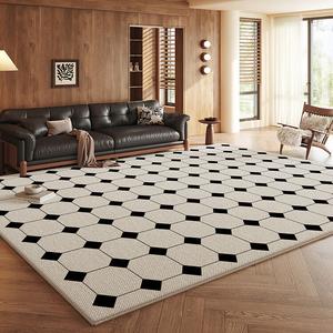 Budis Ковер 200х350 см для гостиной/спальни из искусственной шерсти, в клетку, современный минимализм