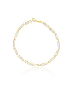 Браслет из перламутра в форме бруска, золото 14 карат The Lovery, Mother of pearl