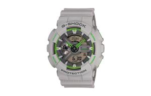 Мужские часы Casio GA-110TS-8A3 серии Dual Display с жидкокристаллическим и аналоговым дисплеем, серые