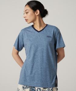 Футболка с коротким рукавом и асимметричным разрезом Eddie Bauer, темно-синий