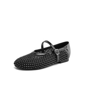 Rosa Bianca Женские туфли Мэри Джейн на плоской подошве черные с овечьей стелькой, цвет Black (Sheepskin Insole)