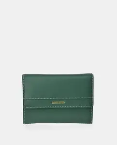 Кожаный кошелек с клапаном Daviletto, зеленый