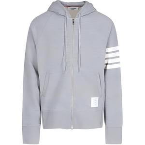 Худи с четырьмя молниями THOM BROWNE, серый