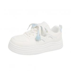 Aimilian Женские низкие скейтерские кеды бежево-голубые, цвет Beige Blue