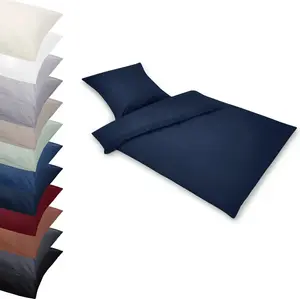 Комплект постельного белья ПРЕМИУМ 155x200-80x80 см из МИКРОФИБРЫ, комплект постельного белья, наволочка, пододеяльник, пододеяльник, цвет: темно-синий Posteli