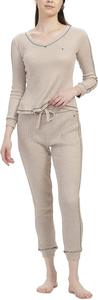 Женский пижамный комплект Tommy Hilfiger из вафельной вязки с длинными рукавами, Heather Oatmeal
