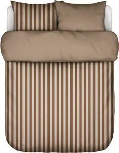 Комплект постельного белья Satin Classic Stripe, цвет Toffee Brown, размер 200x220 + 2+80x80 см Marc O'Polo