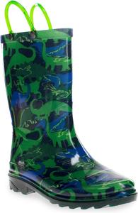 Детские водонепроницаемые светящиеся резиновые сапоги Western Chief с ручками для удобного надевания и снятия для мальчиков и девочек, Dinosaur World