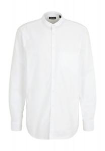 Повседневная мужская хлопковая рубашка с воротником стойкой MANGUUN, белый
