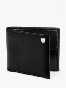 Одноместный бумажник Smooth Leather с отделением для монет Aspinal of London, Black