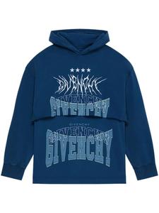 Givenchy многослойное худи с логотипом, синий