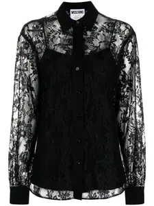 Рубашка из цветочного кружева Moschino, черный