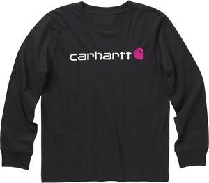 Футболка Carhartt для девочек с длинным рукавом и воротником-хенли, Caviar Black