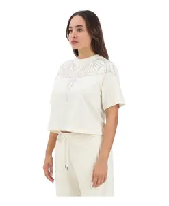 Футболка с круглым вырезом и короткими рукавами Marcelo Burlon, бежевый